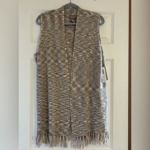 Chico's Sunny Isles Fringe Sweater Vest NWT